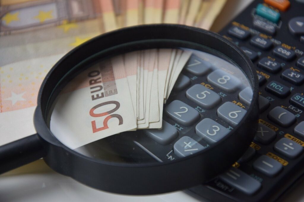 Lupe mit Geld